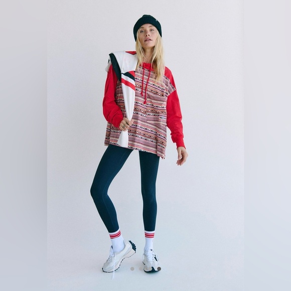 Free People Movement Hot Shot Printed Hooded Layer in Nordic Red Ridge Motif - Picture 4 of 9